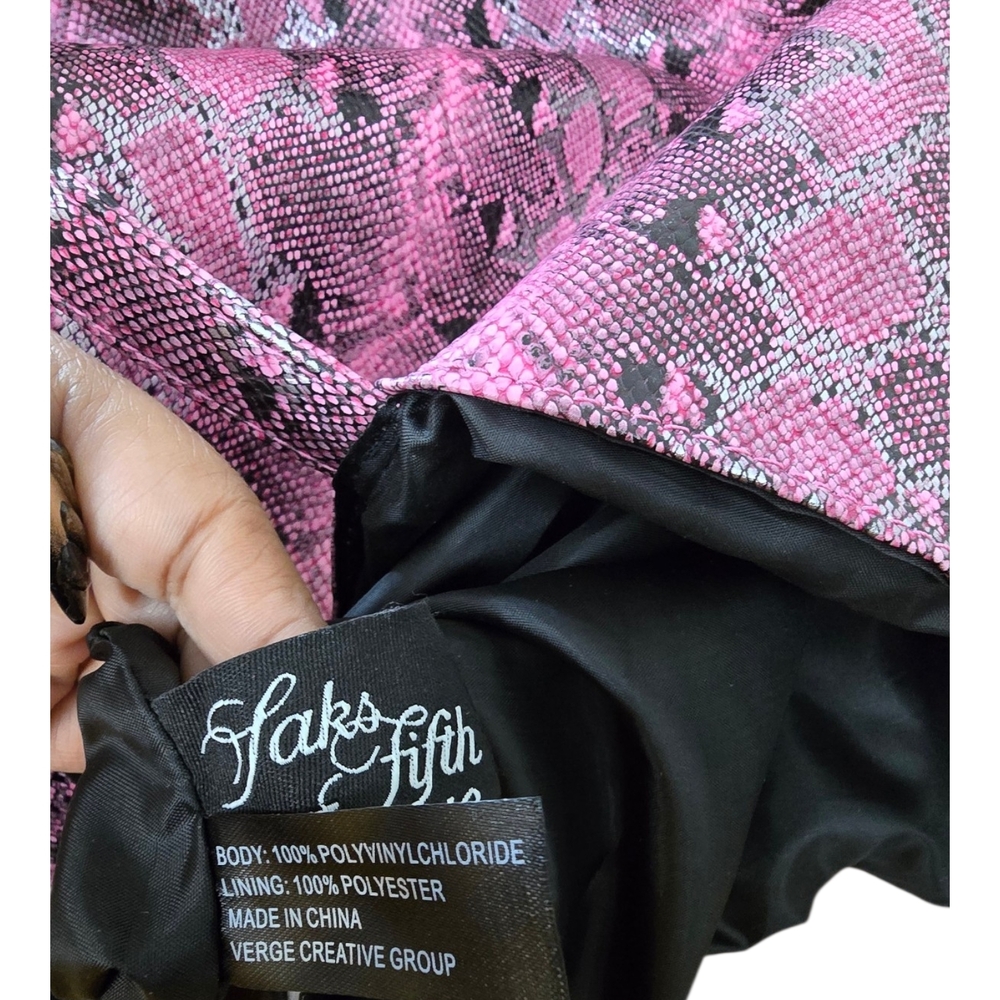 Saks Fifth Avenue Pink Snakeskin Print ToteSaks Fifth Avenue Pink Snakeskin Tote - Picture 4 of 5